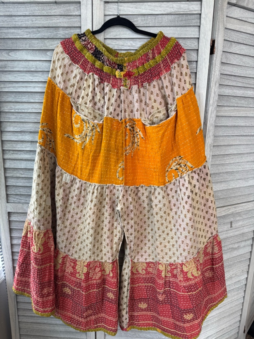 Lotus Wide Leg Tiered Pants - fully reversible with pockets